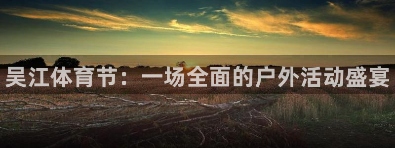 飞速体育app：吴江体育节：一场全面的户外活动盛宴